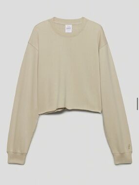 Aritzia TNA Cropped Crewneck Tan